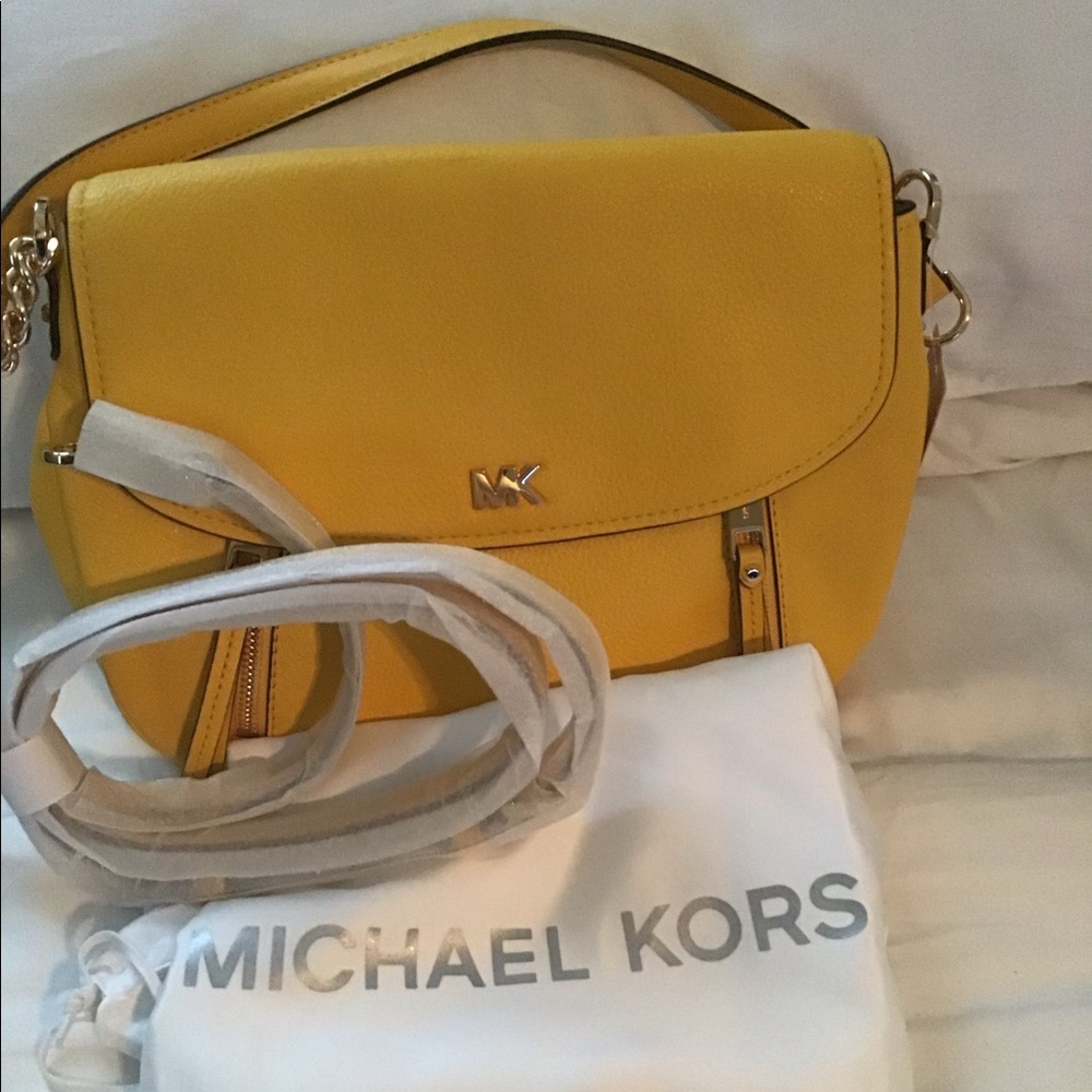 Michael Kors “New” Evie Sunflower Handbag - Yellow